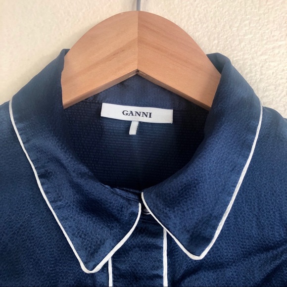 {Ganni} Trinity Seersucker Button Down/Trouser SET - Picture 9 of 15